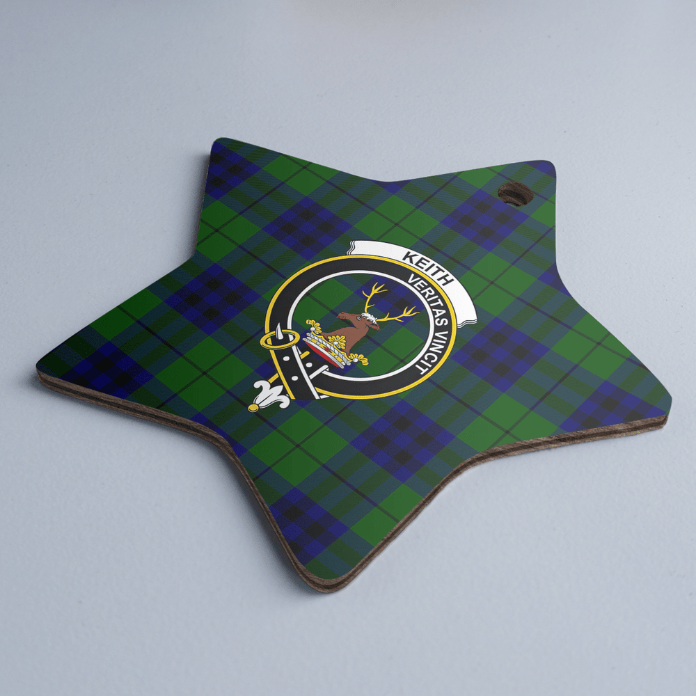 Clan Keith Modern Tartan Crest Star Ceramic Ornament PM74 Keith Modern Tartan Tartan Christmas   