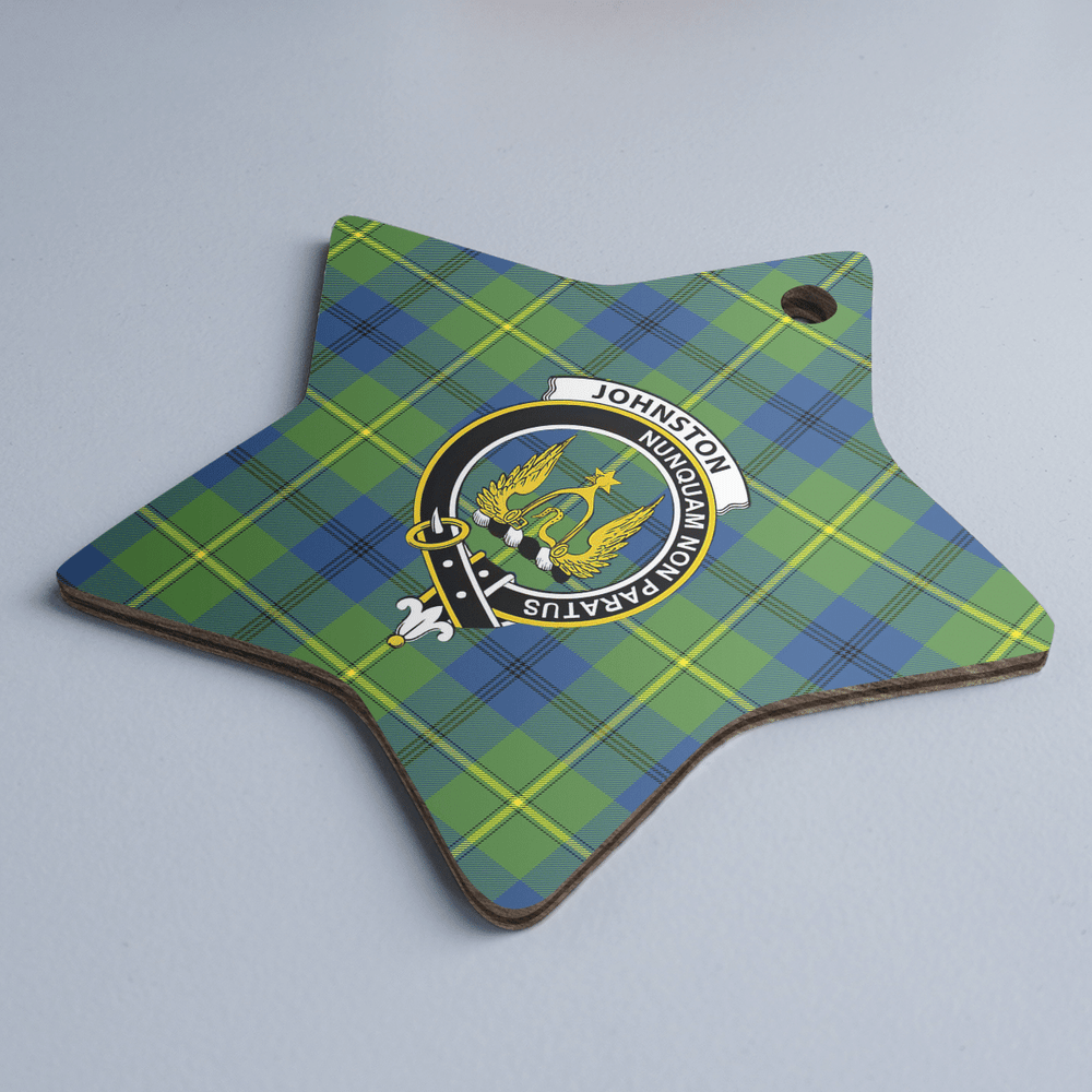 Clan Johnston Ancient Tartan Crest Star Ceramic Ornament OW38 Johnston Ancient Tartan Tartan Christmas   