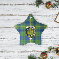 Clan Johnston Ancient Tartan Crest Star Ceramic Ornament OW38 Johnston Ancient Tartan Tartan Christmas   