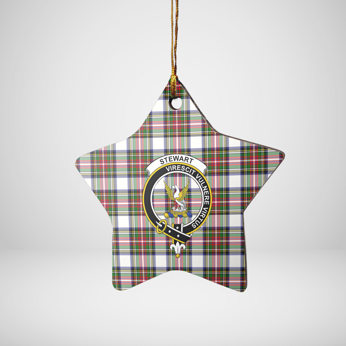 Clan Stewart Dress Modern Tartan Crest Star Ceramic Ornament AG61 Stewart Dress Modern Tartan Tartan Christmas   