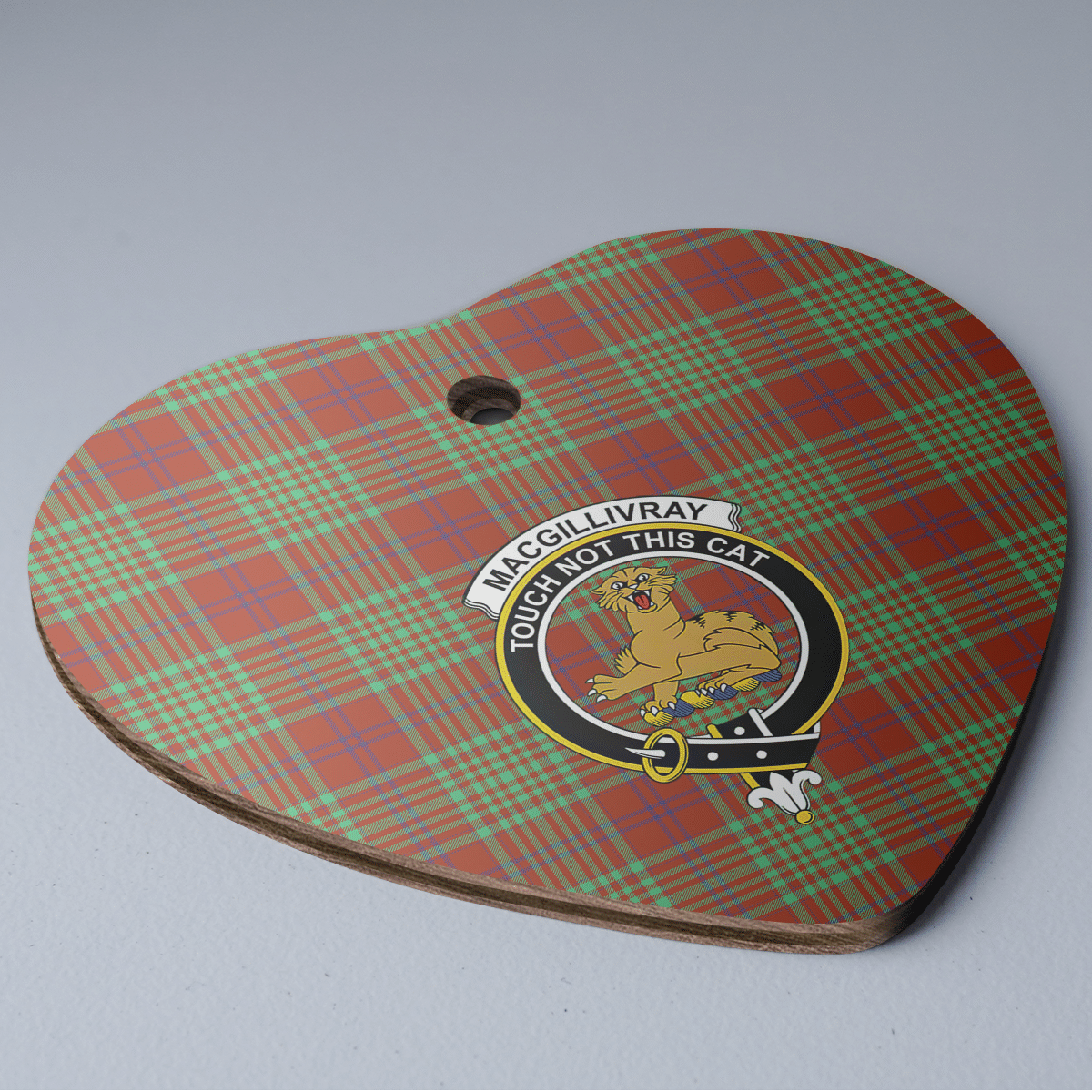 Clan MacGillivray Hunting Ancient Tartan Crest Heart Ceramic Ornament NC88 MacGillivray Hunting Ancient Tartan Tartan Christmas   