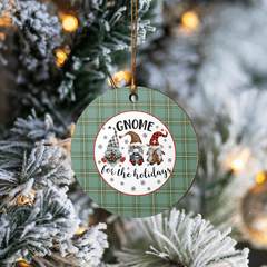 Clan Kelly Dress Tartan Tartan Crest Gnome Round Ceramic Ornament AK34 Kelly Dress Tartan Tartan Christmas   