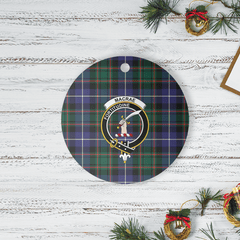 Clan MacRae Hunting Modern Tartan Crest Round Ceramic Ornament UK32 MacRae Hunting Modern Tartan Tartan Christmas   
