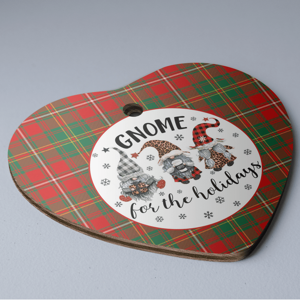 Clan Hay Ancient Tartan Tartan Crest Gnome Heart Ceramic Ornament YN90 Hay Ancient Tartan Tartan Christmas   