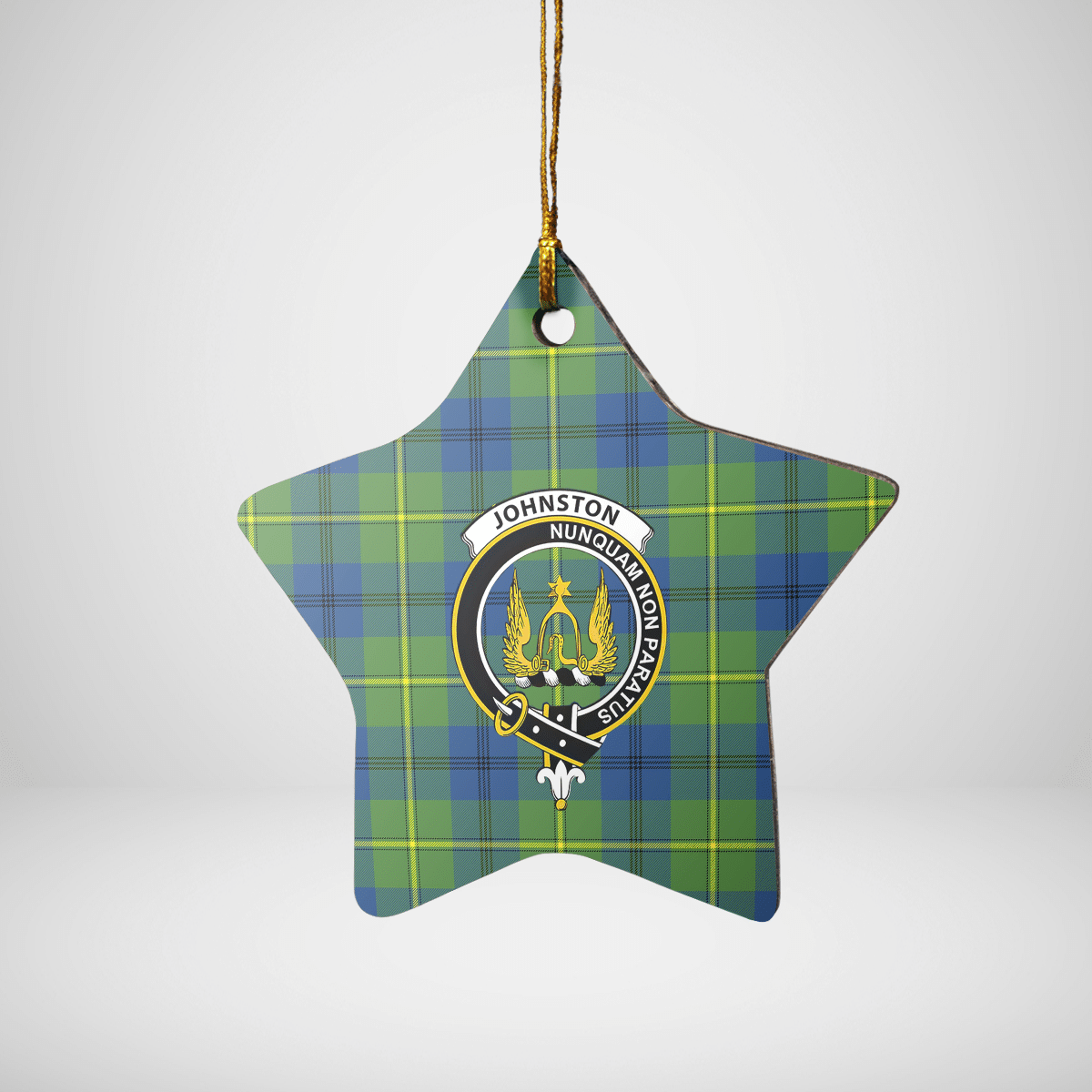 Clan Johnston Ancient Tartan Crest Star Ceramic Ornament OW38 Johnston Ancient Tartan Tartan Christmas   