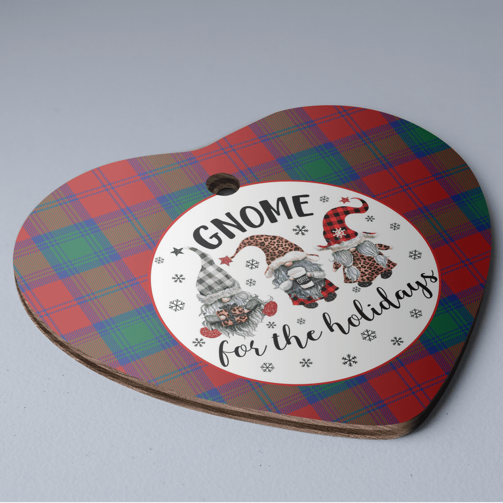 Clan Lindsay Modern Tartan Tartan Crest Gnome Heart Ceramic Ornament MG45 Lindsay Modern Tartan Tartan Christmas   