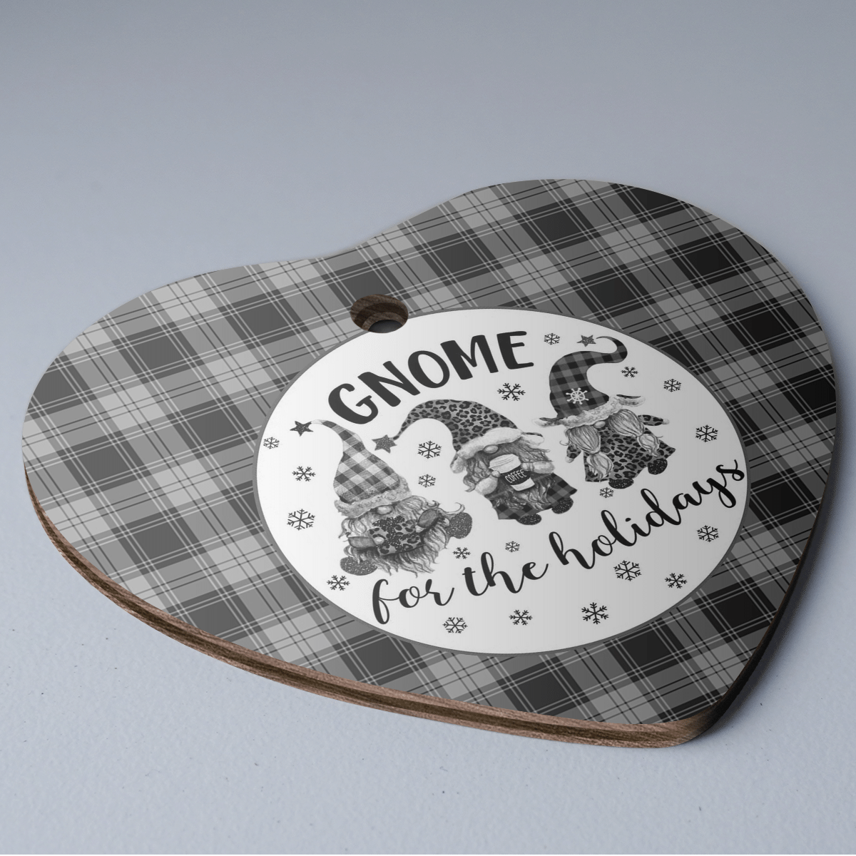 Clan Glen Tartan Tartan Crest Gnome Heart Ceramic Ornament EQ89 Glen Tartan Tartan Christmas   