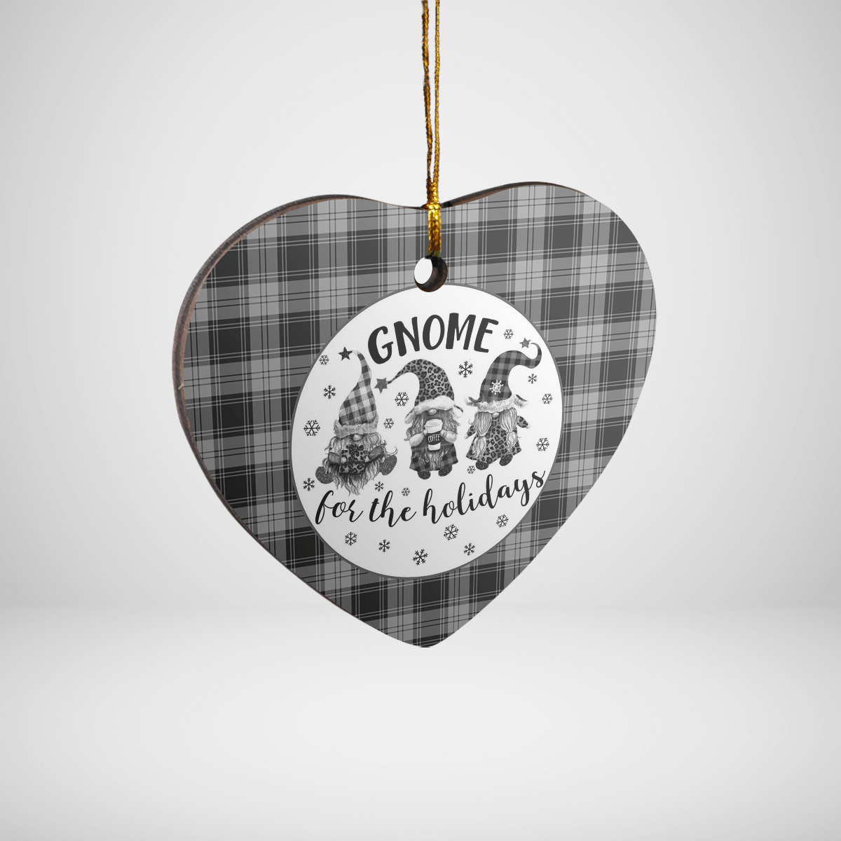 Clan Glen Tartan Tartan Crest Gnome Heart Ceramic Ornament EQ89 Glen Tartan Tartan Christmas   