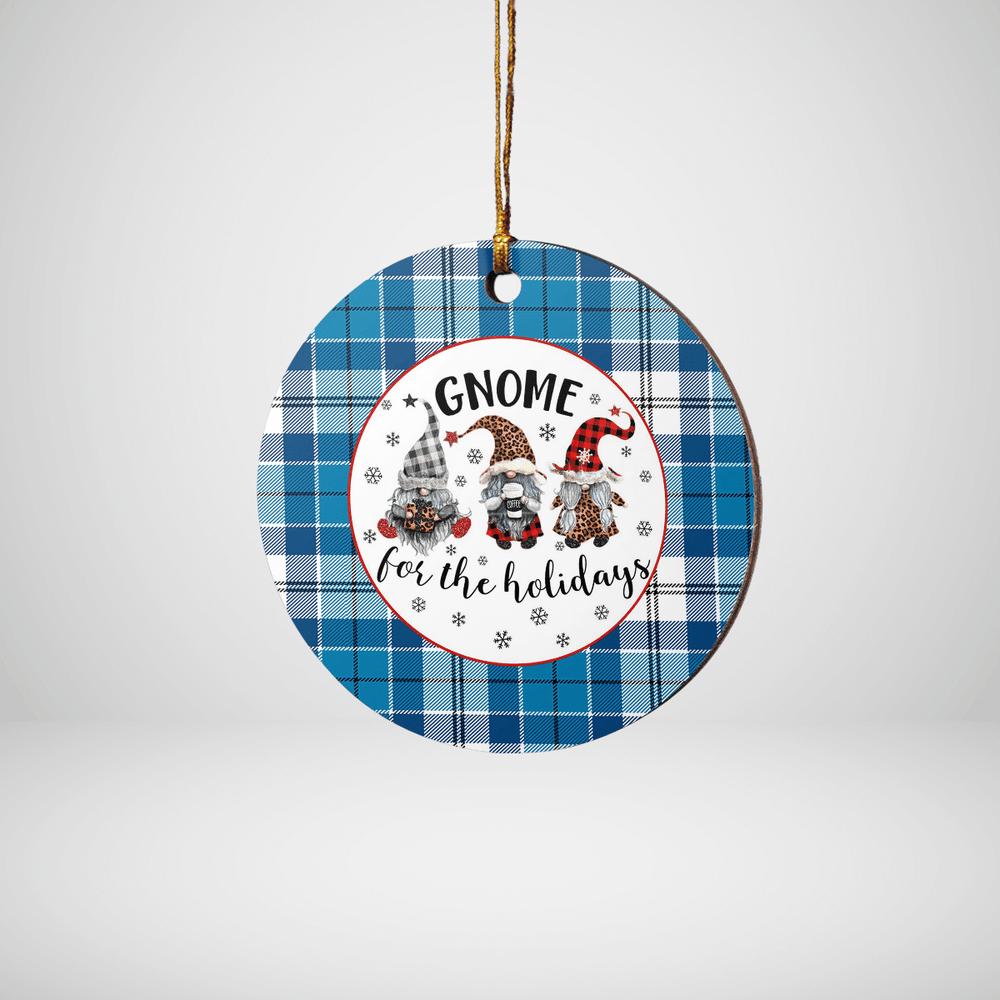 Clan Roberton Tartan Tartan Crest Gnome Round Ceramic Ornament SO41 Roberton Tartan Tartan Christmas   