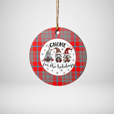 Clan Moubray Tartan Tartan Crest Gnome Round Ceramic Ornament