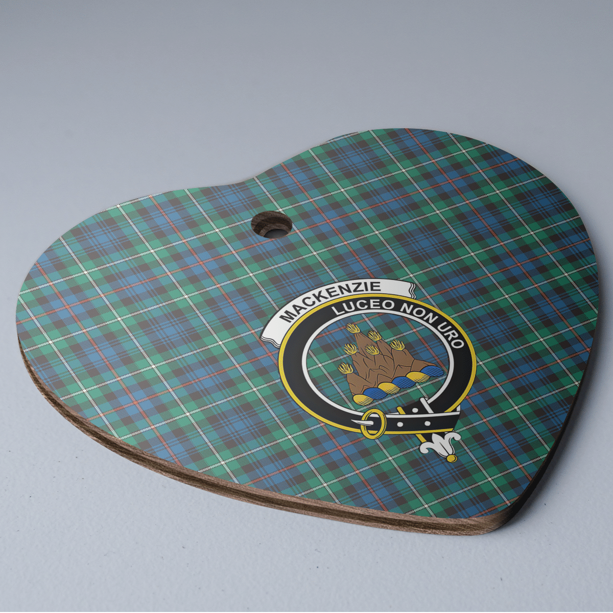 Clan MacKenzie Ancient Tartan Crest Heart Ceramic Ornament XC39 MacKenzie Ancient Tartan Tartan Christmas   