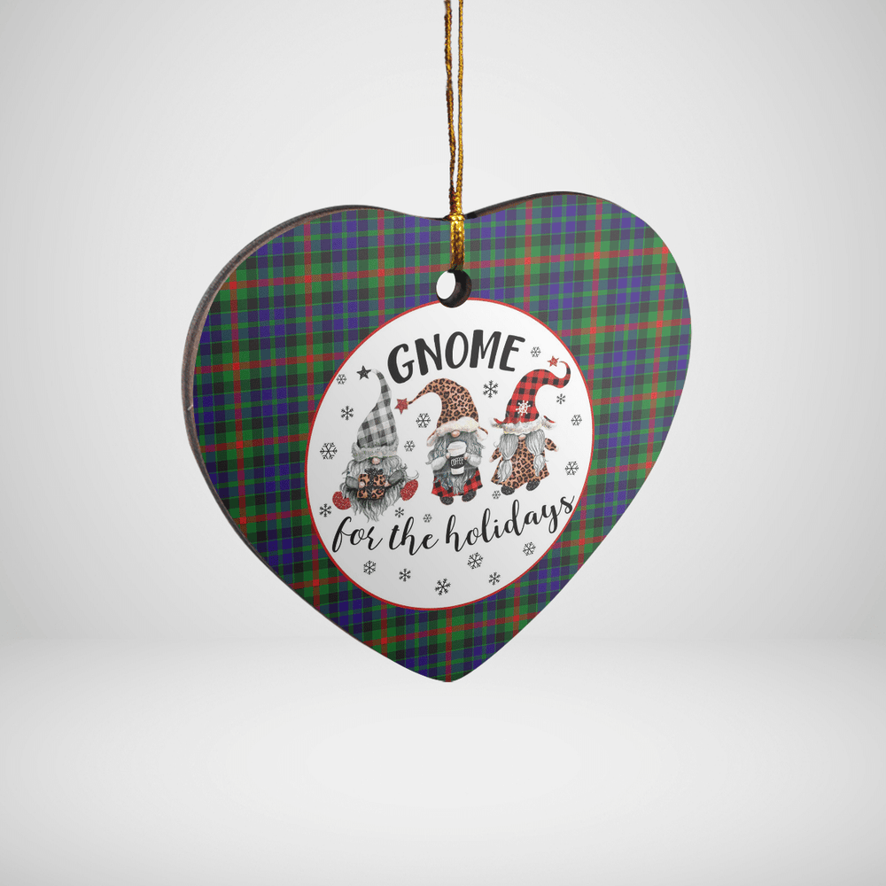 Clan Gunn Tartan Tartan Crest Gnome Heart Ceramic Ornament YX12 Gunn Tartan Tartan Christmas   