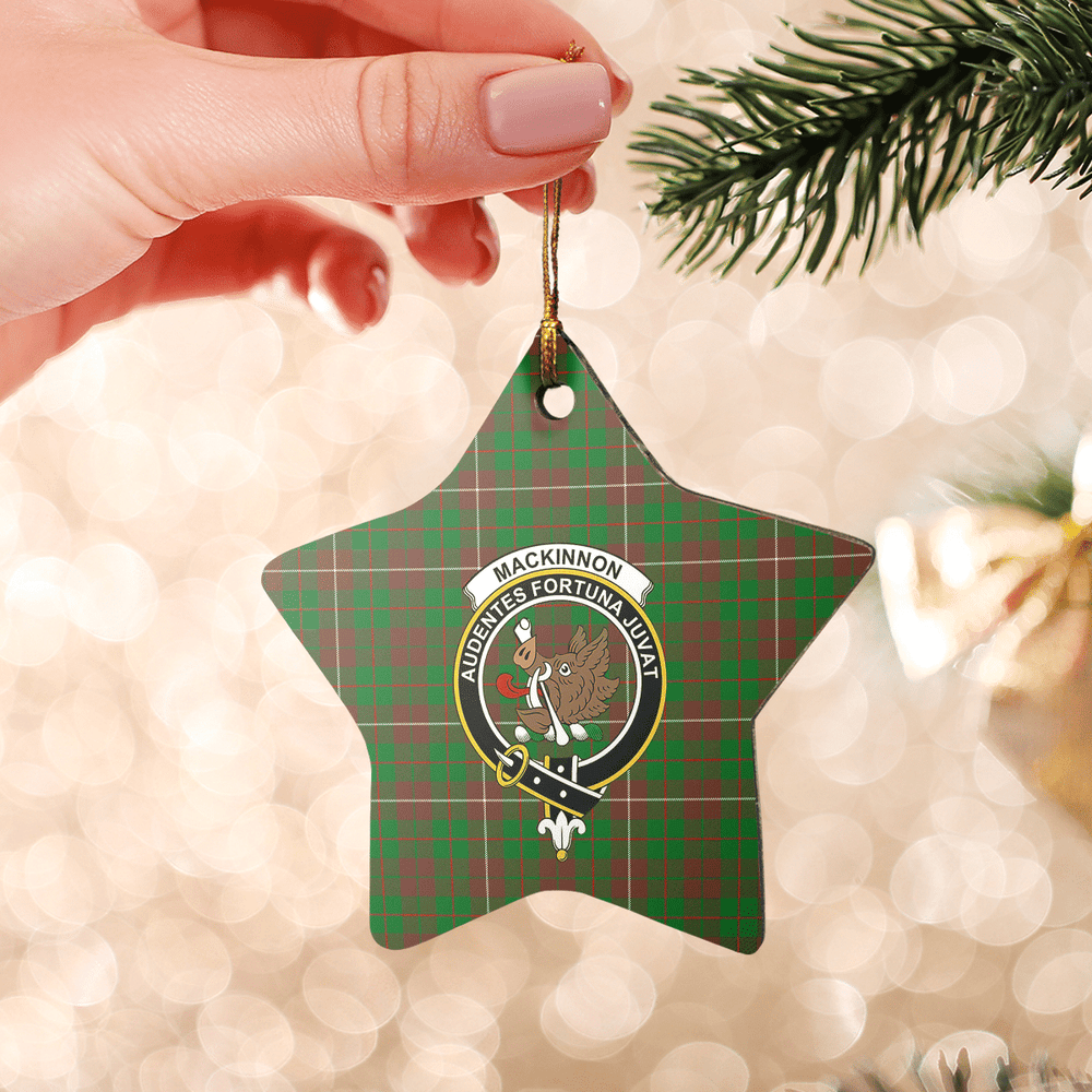 Clan MacKinnon Hunting Modern Tartan Crest Star Ceramic Ornament OX83 MacKinnon Hunting Modern Tartan Tartan Christmas   