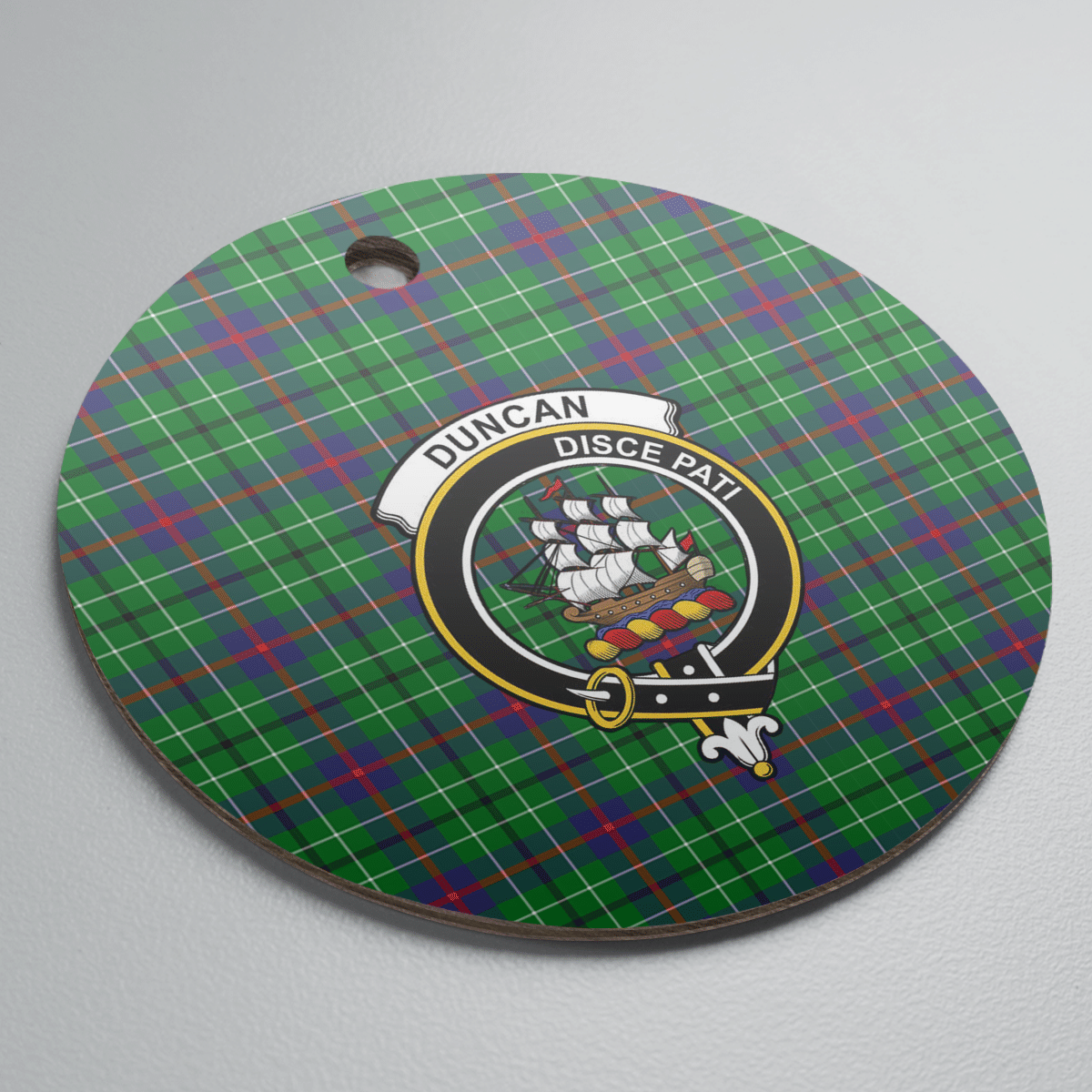Clan Duncan Ancient Tartan Crest Round Ceramic Ornament IH54 Duncan Ancient Tartan Tartan Christmas   