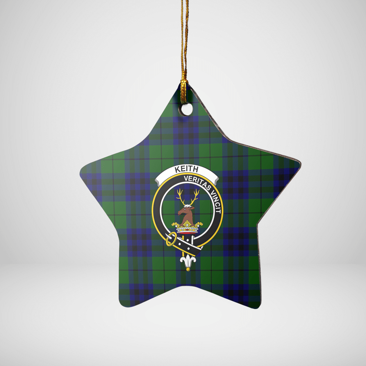 Clan Keith Modern Tartan Crest Star Ceramic Ornament PM74 Keith Modern Tartan Tartan Christmas   