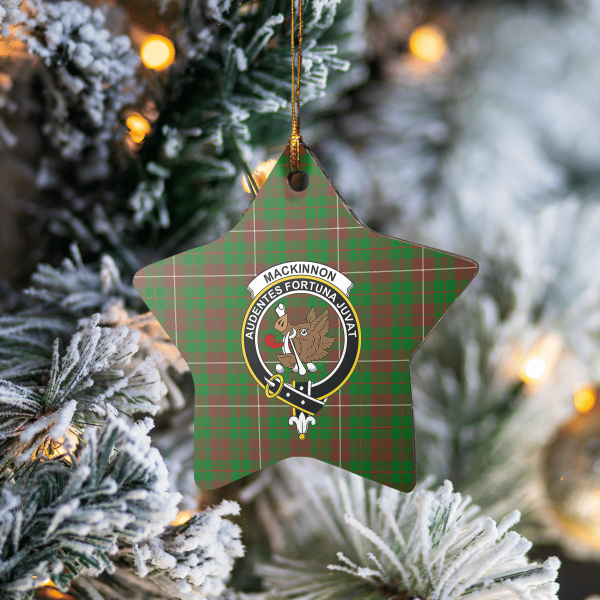 Clan MacKinnon Hunting Modern Tartan Crest Star Ceramic Ornament OX83 MacKinnon Hunting Modern Tartan Tartan Christmas   