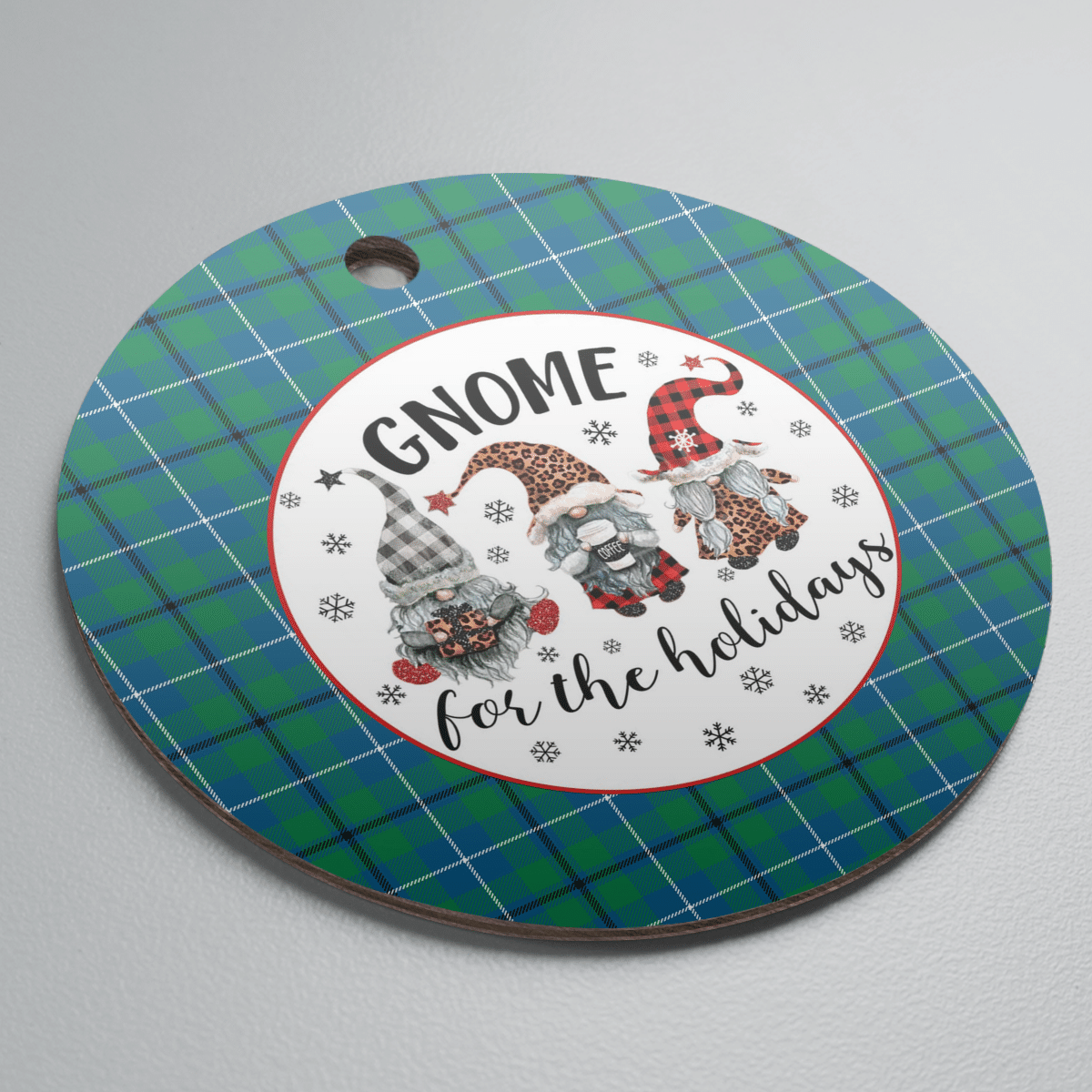 Clan Douglas Ancient Tartan Tartan Crest Gnome Round Ceramic Ornament DI22 Douglas Ancient Tartan Tartan Christmas   