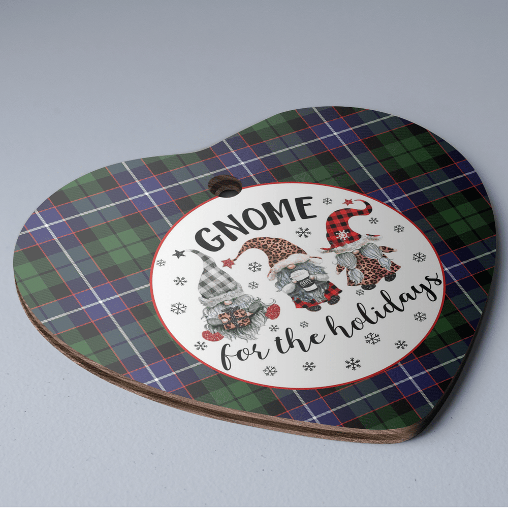 Clan Galbraith Modern Tartan Tartan Crest Gnome Heart Ceramic Ornament CR66 Galbraith Modern Tartan Tartan Christmas   
