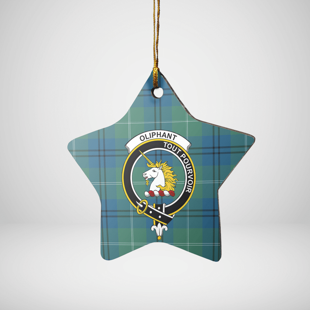 Clan Oliphant Ancient Tartan Crest Star Ceramic Ornament AB85 Oliphant Ancient Tartan Tartan Christmas   