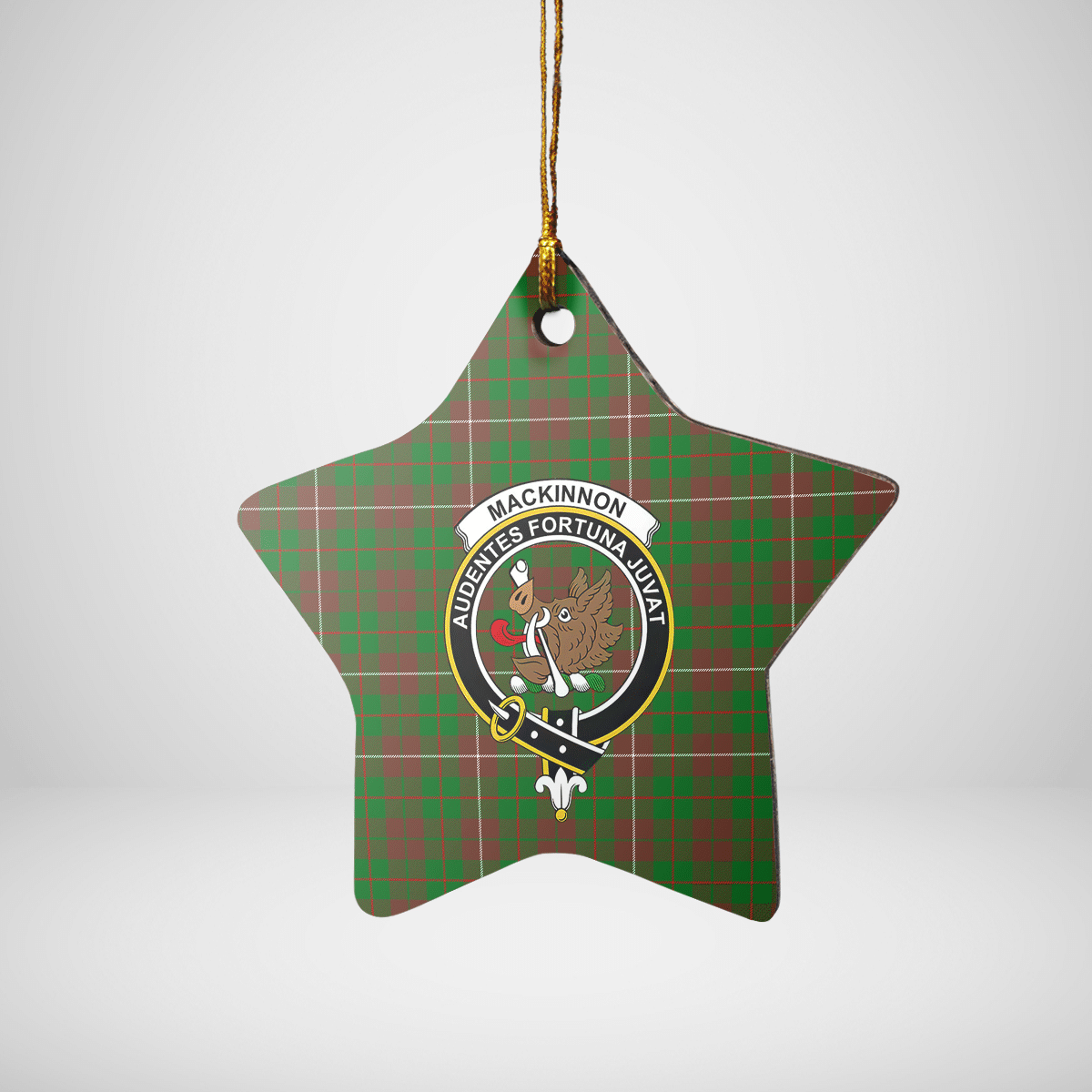 Clan MacKinnon Hunting Modern Tartan Crest Star Ceramic Ornament OX83 MacKinnon Hunting Modern Tartan Tartan Christmas   
