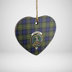 Clan MacLaren Modern Tartan Crest Heart Ceramic Ornament PB34 MacLaren Modern Tartan Tartan Christmas   