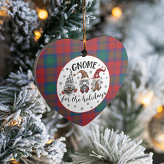 Clan Lindsay Modern Tartan Tartan Crest Gnome Heart Ceramic Ornament MG45 Lindsay Modern Tartan Tartan Christmas   