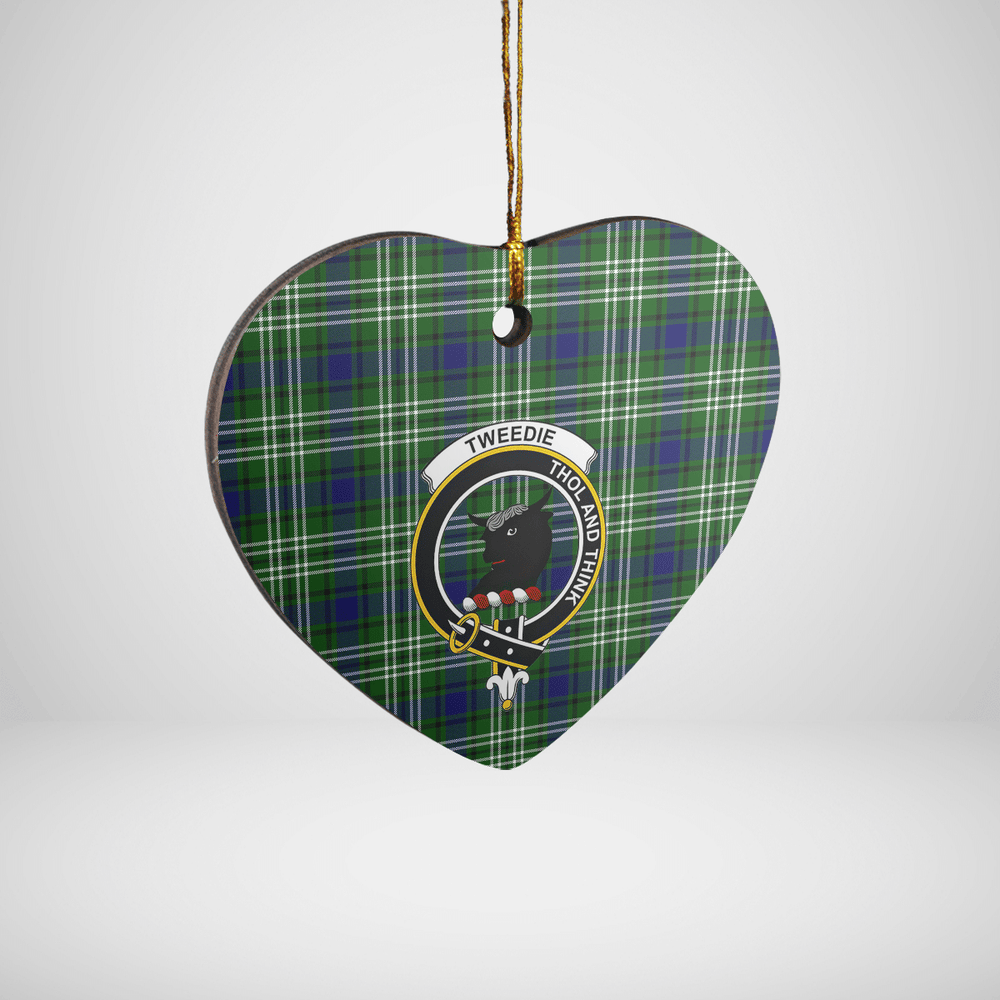 Clan Tweedside District Tartan Crest Heart Ceramic Ornament EE62 Tweedside District Tartan Tartan Christmas   