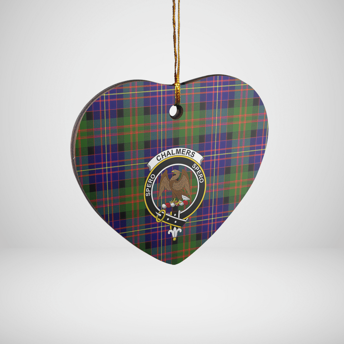 Clan Chalmer Tartan Crest Heart Ceramic Ornament YF22 Chalmer Tartan Tartan Christmas   