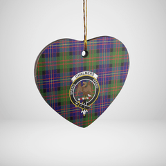 Clan Chalmer Tartan Crest Heart Ceramic Ornament YF22 Chalmer Tartan Tartan Christmas   