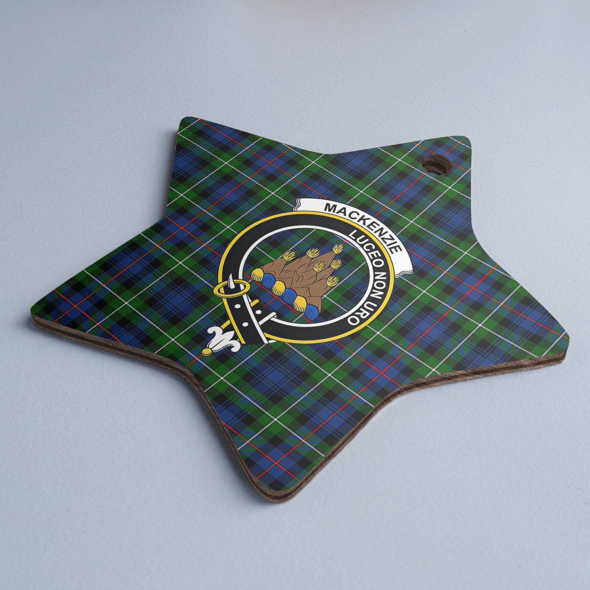 Clan MacKenzie Modern Tartan Crest Star Ceramic Ornament KJ53 MacKenzie Modern Tartan Tartan Christmas   