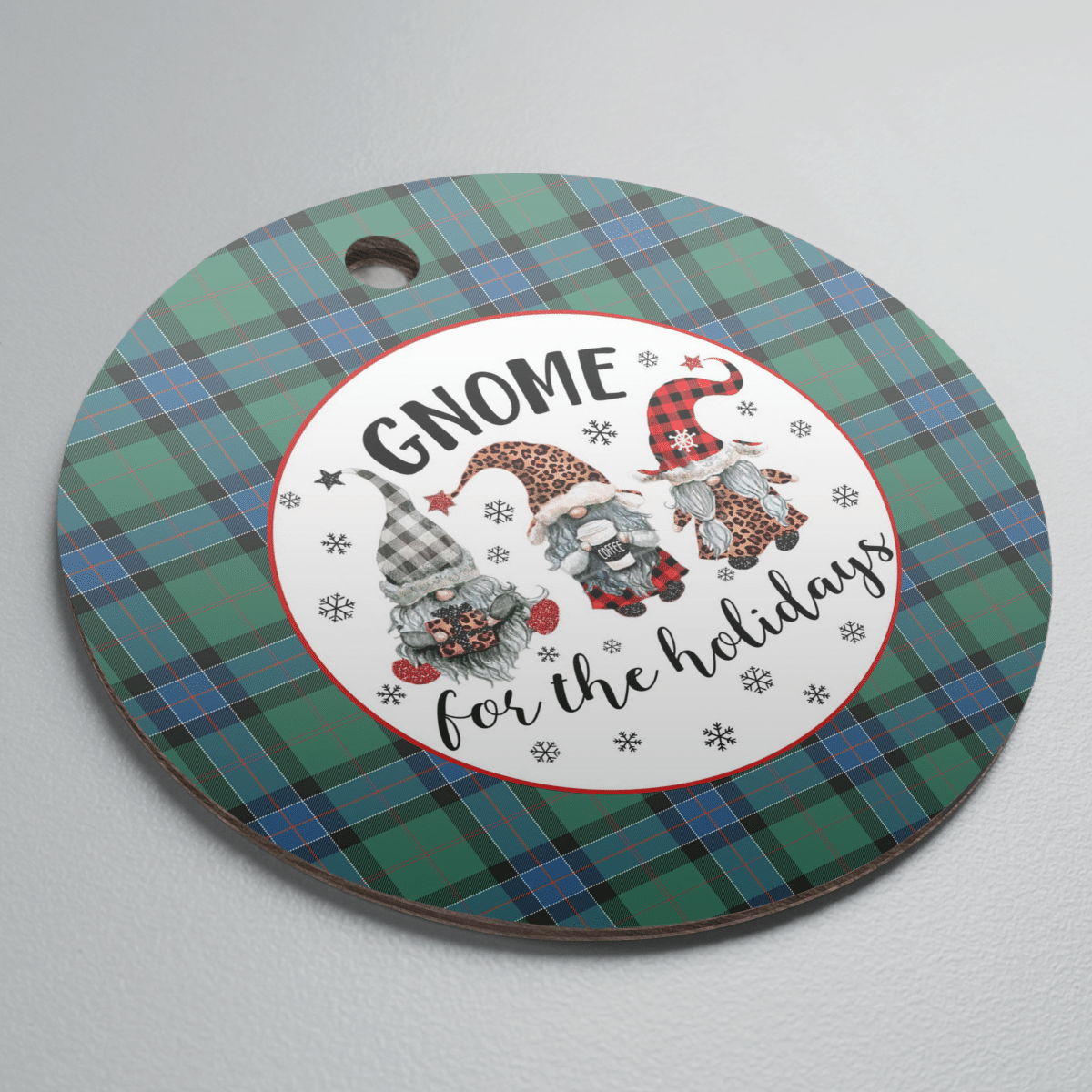 Clan Sinclair Hunting Ancient Tartan Tartan Crest Gnome Round Ceramic Ornament HM52 Sinclair Hunting Ancient Tartan Tartan Christmas   