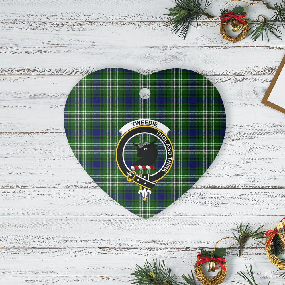 Clan Tweedside District Tartan Crest Heart Ceramic Ornament EE62 Tweedside District Tartan Tartan Christmas   