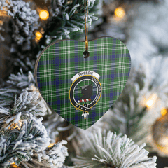 Clan Tweedside District Tartan Crest Heart Ceramic Ornament EE62 Tweedside District Tartan Tartan Christmas   