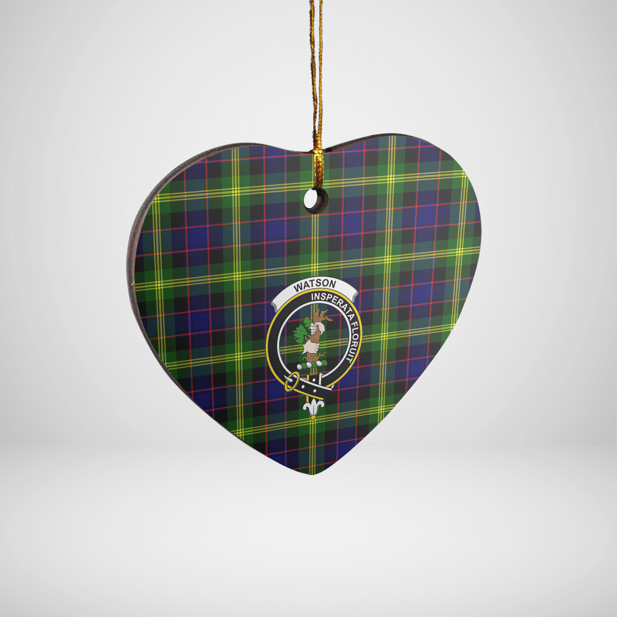 Clan Watson Modern Tartan Crest Heart Ceramic Ornament WW72 Watson Modern Tartan Tartan Christmas   