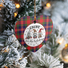 Clan MacPherson Modern Tartan Tartan Crest Gnome Heart Ceramic Ornament OA76 MacPherson Modern Tartan Tartan Christmas   
