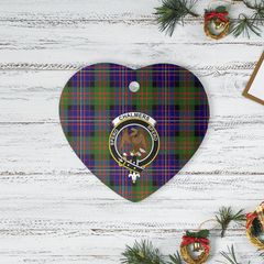 Clan Chalmer Tartan Crest Heart Ceramic Ornament YF22 Chalmer Tartan Tartan Christmas   