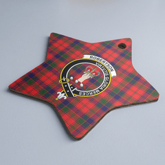Clan Robertson Modern Tartan Crest Star Ceramic Ornament PN15 Robertson Modern Tartan Tartan Christmas   