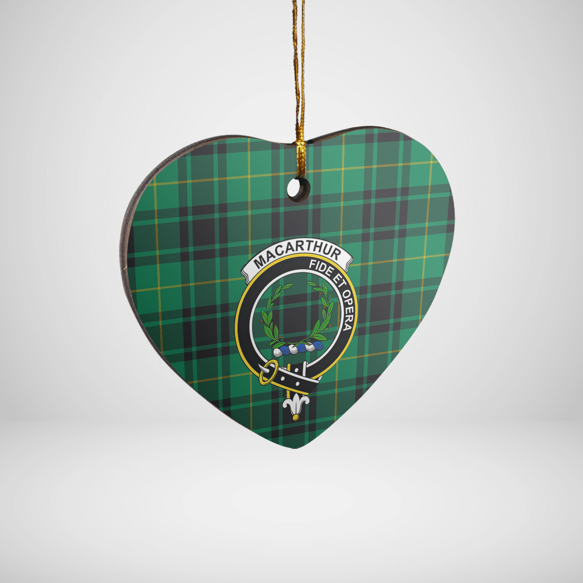 Clan MacArthur Ancient Tartan Crest Heart Ceramic Ornament NY78 MacArthur Ancient Tartan Tartan Christmas   