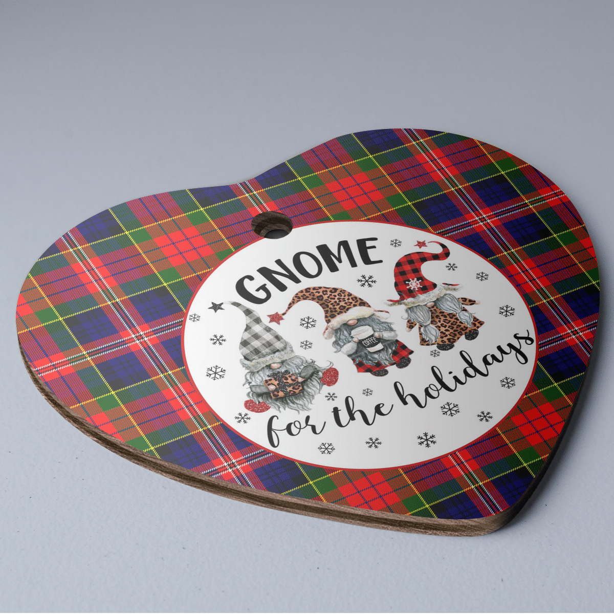 Clan MacPherson Modern Tartan Tartan Crest Gnome Heart Ceramic Ornament OA76 MacPherson Modern Tartan Tartan Christmas   