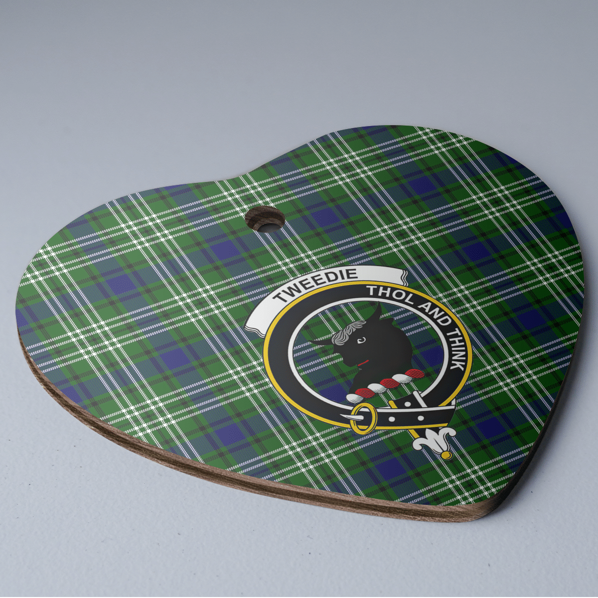 Clan Tweedside District Tartan Crest Heart Ceramic Ornament EE62 Tweedside District Tartan Tartan Christmas   