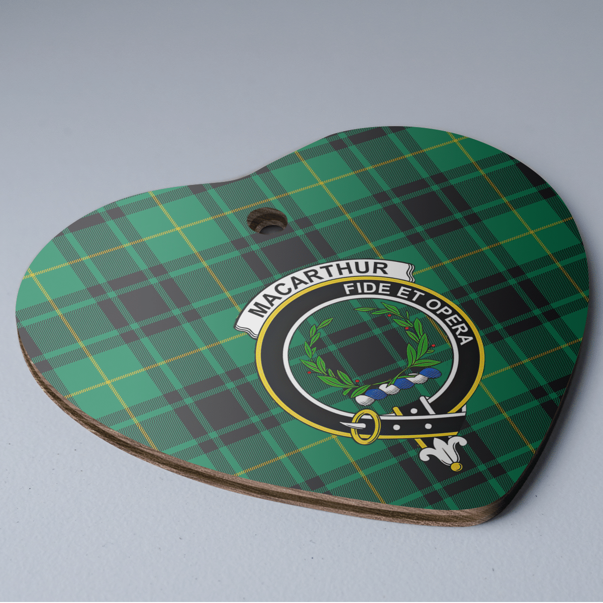 Clan MacArthur Ancient Tartan Crest Heart Ceramic Ornament NY78 MacArthur Ancient Tartan Tartan Christmas   