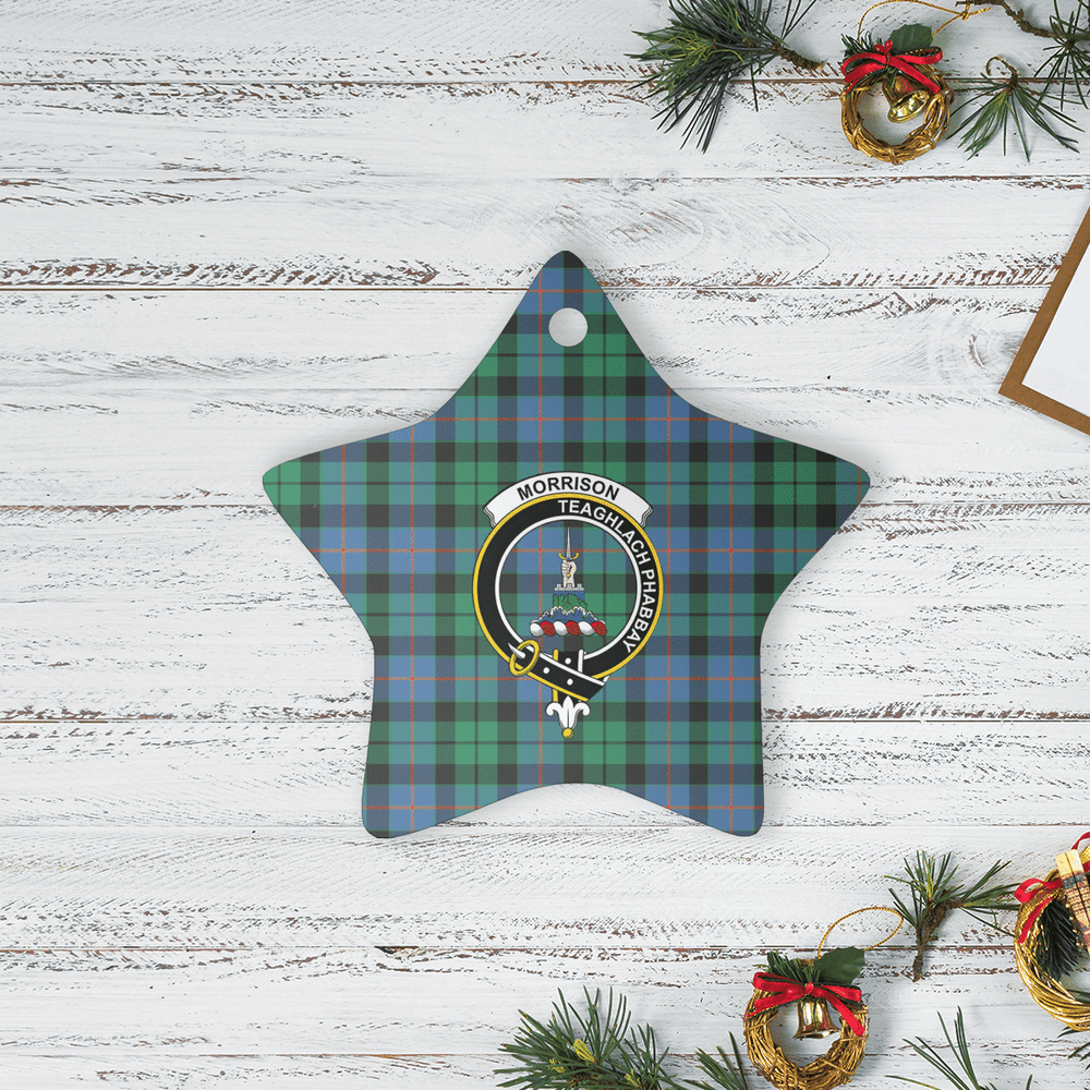 Clan Morrison Ancient Tartan Crest Star Ceramic Ornament QN75 Morrison Ancient Tartan Tartan Christmas   