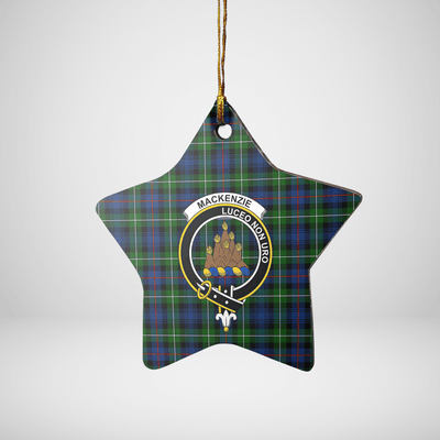 Clan MacKenzie Modern Tartan Crest Star Ceramic Ornament KJ53
