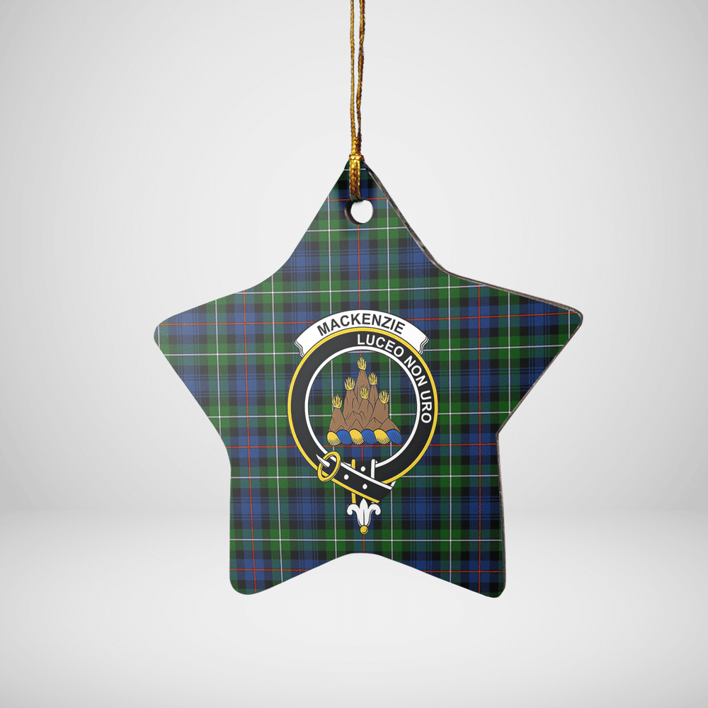 Clan MacKenzie Modern Tartan Crest Star Ceramic Ornament KJ53 MacKenzie Modern Tartan Tartan Christmas   