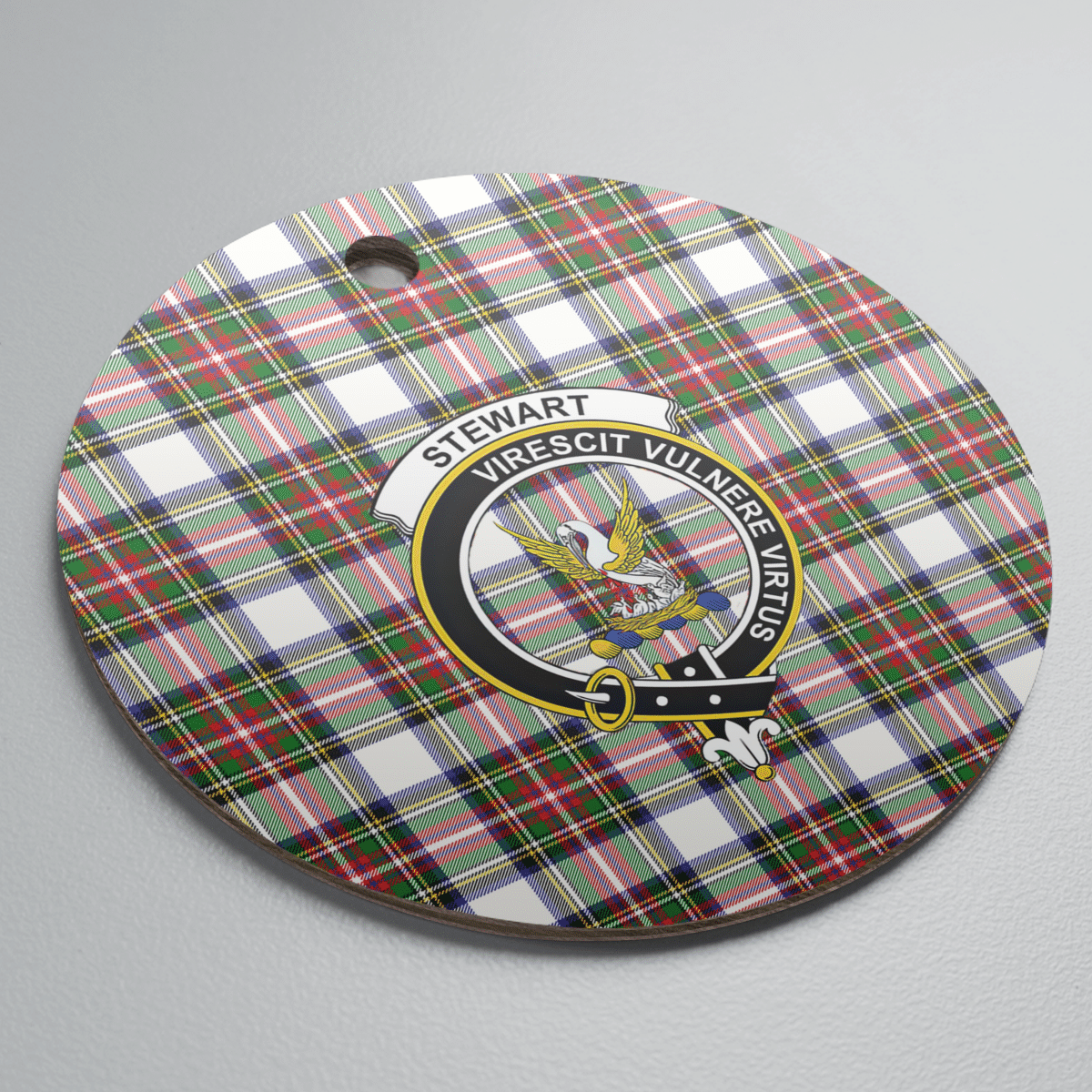 Clan Stewart Dress Modern Tartan Crest Round Ceramic Ornament FC50 Stewart Dress Modern Tartan Tartan Christmas   