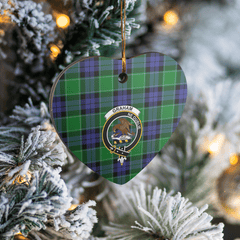 Clan Graham of Menteith Modern Tartan Crest Heart Ceramic Ornament LX82 Graham of Menteith Modern Tartan Tartan Christmas   