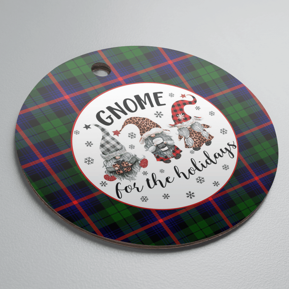 Clan Urquhart Modern Tartan Tartan Crest Gnome Round Ceramic Ornament YW62 Urquhart Modern Tartan Tartan Christmas   