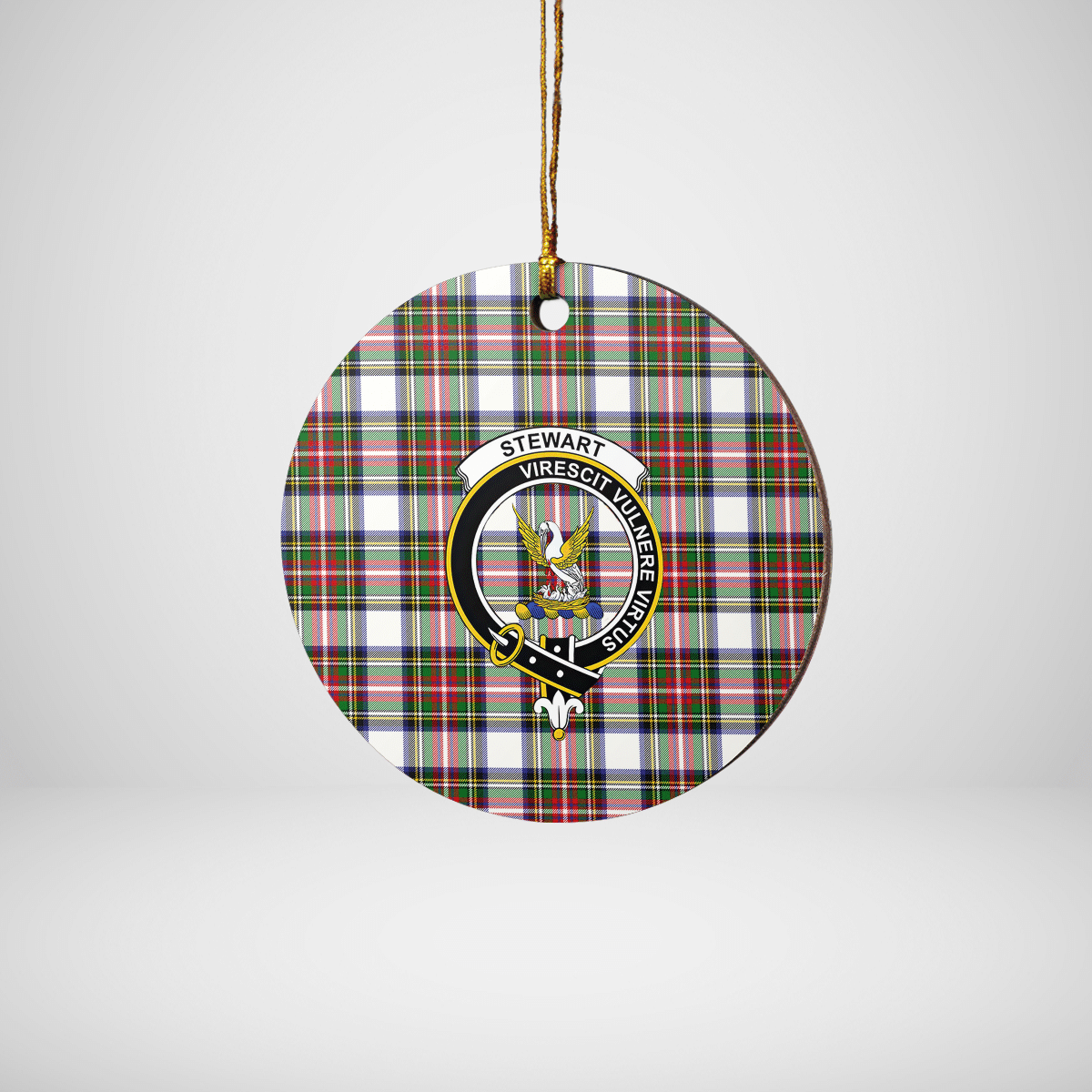 Clan Stewart Dress Modern Tartan Crest Round Ceramic Ornament FC50 Stewart Dress Modern Tartan Tartan Christmas   