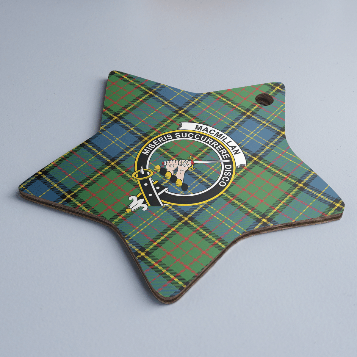 Clan MacMillan Hunting Ancient Tartan Crest Star Ceramic Ornament MY95 MacMillan Hunting Ancient Tartan Tartan Christmas   