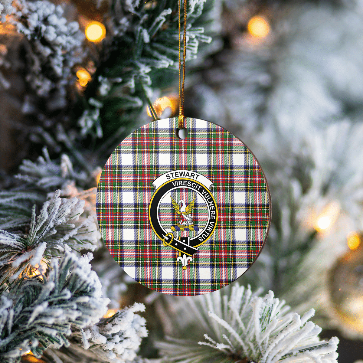 Clan Stewart Dress Modern Tartan Crest Round Ceramic Ornament FC50 Stewart Dress Modern Tartan Tartan Christmas   